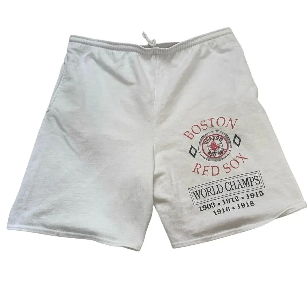 Vintage 90s Long Game Boston Red Sox Shorts Men's Large White